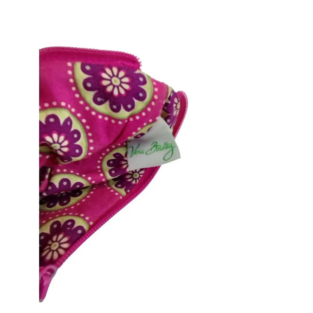 Vera Bradley 5.5 inch Zippered Keychain Wallet Pink Paisley Pattern